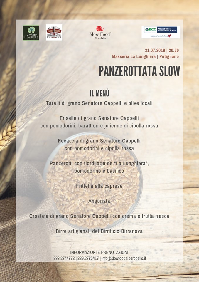 Menù Panzerottata Slow